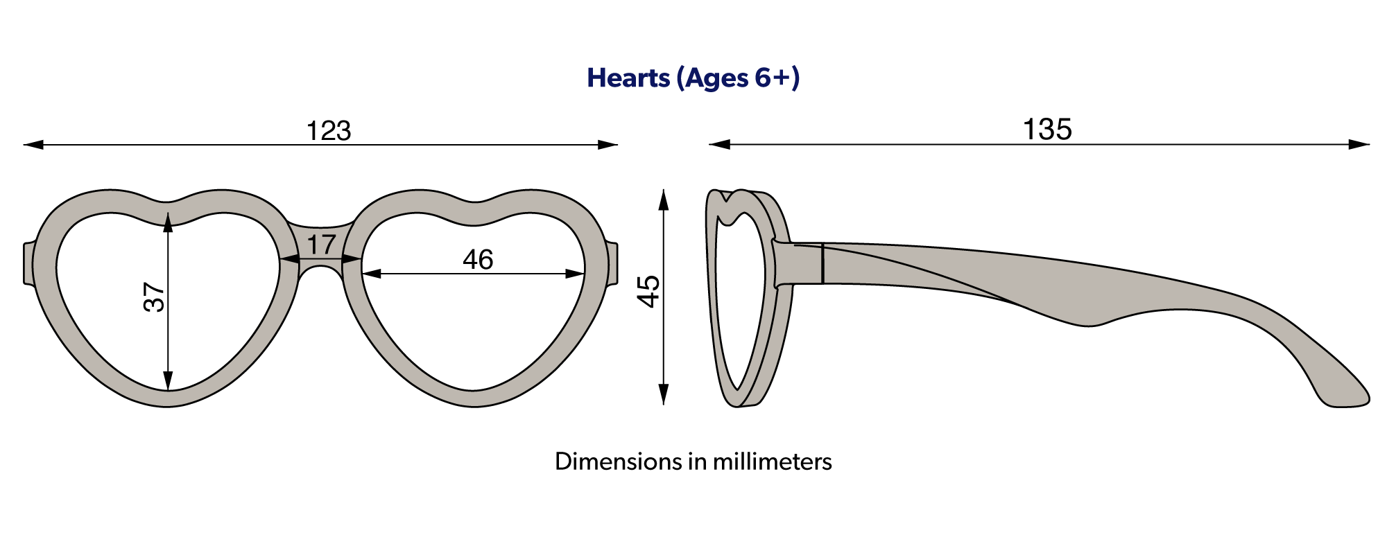 Babiators - Polarized Heart Sunglasses: Ages 0-2 / Frosted Pink