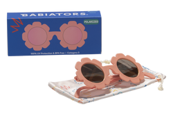 Image of Babiators - Peach Keen Polarized Flower Sunglasses with Mirrored Lens: Ages 6+