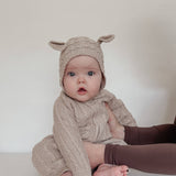 Luna + Luca - Luna + Luca Baby Bear Jumpsuit - Heather Beige: Heather Beige / 12-18m