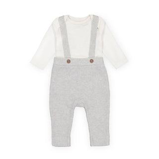 Rib Bodysuit and Sweater Overall Set
