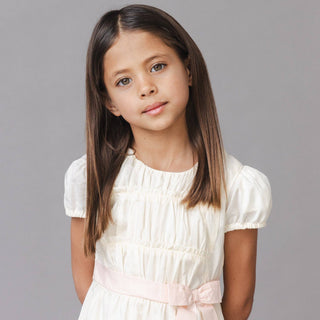 Hope and Henry - Organic Puff Sleeve Tiered Party Dress