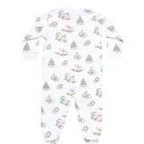 Christmas Toile Zipper Footie