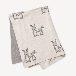 Viverano Organics - Bunny Mommy & Me Baby Knit Blanket & Lovey Gift SET