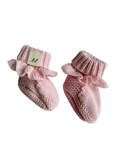 Image of Classic Ruffle Booties - Powder Pink