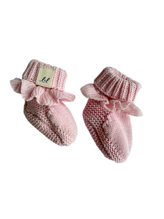 Classic Ruffle Booties - Powder Pink