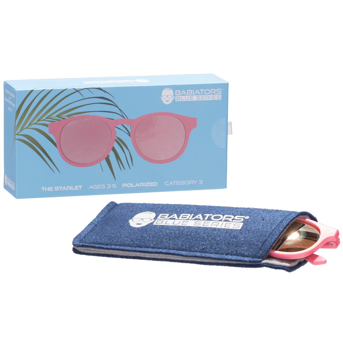 Image of Babiators - Pink Polarized Keyhole Kids Sunglasses with Mirrored Lens: