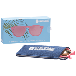 Image of Babiators - Pink Polarized Keyhole Kids Sunglasses with Mirrored Lens: