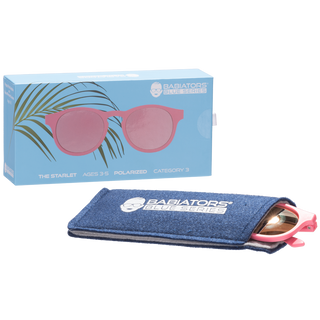 Babiators - Pink Polarized Keyhole Kids Sunglasses with Mirrored Lens: