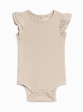Maggie Ribbed Bodysuit with Eyelet Ruffle
