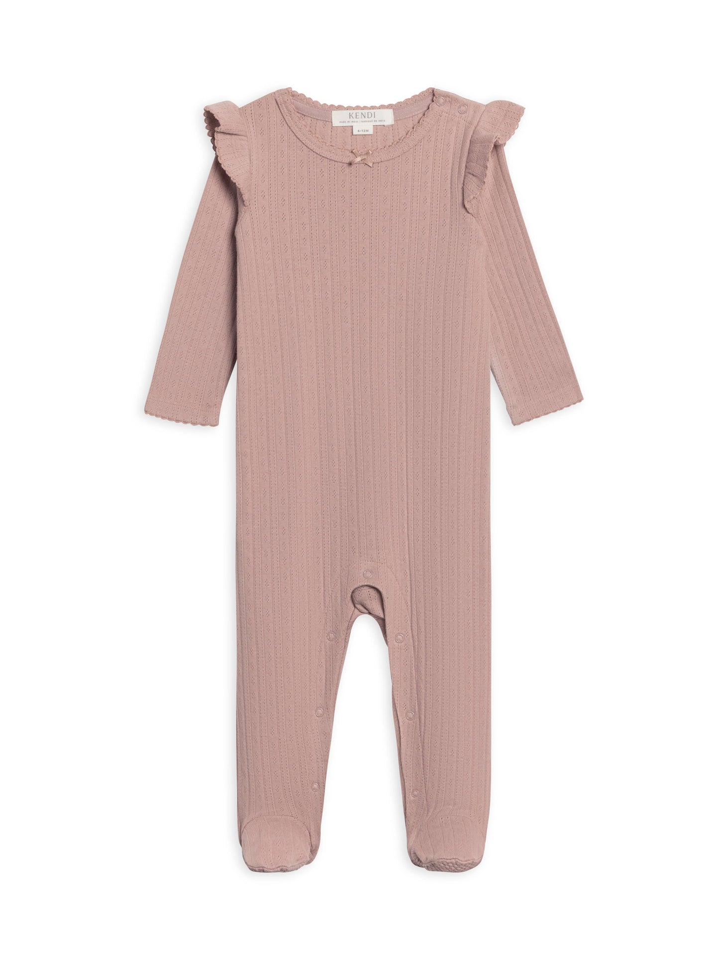 Colored Organics - Addy Pointelle Flutter Sleeve Footed Romper