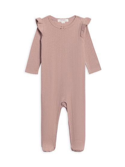 Colored Organics - Addy Pointelle Flutter Sleeve Footed Romper