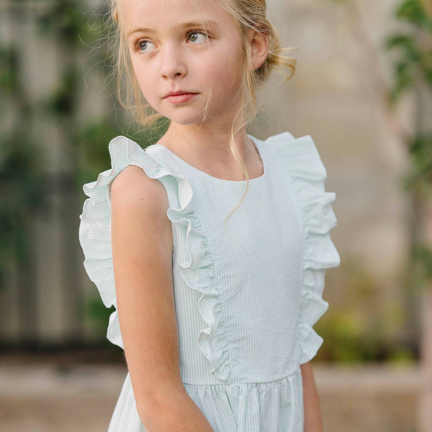 Hope and Henry - Organic Flutter Sleeve Open Back Dress
