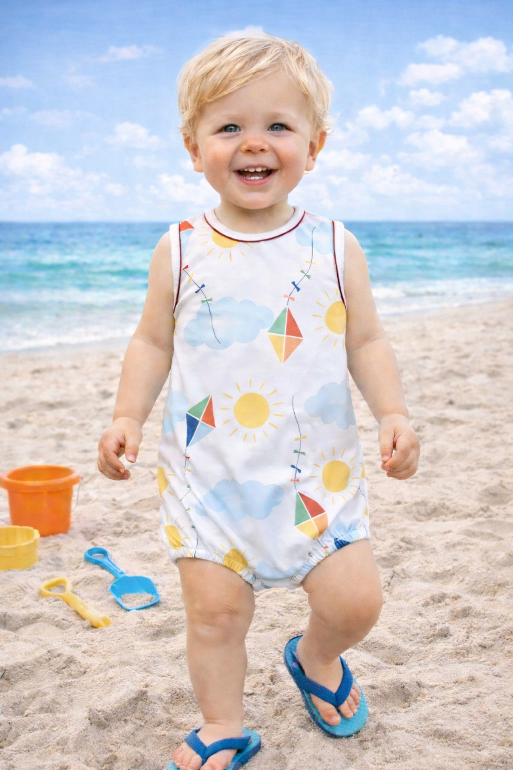 Marco and Lizzy - Summer Kites Collection Boys romper
