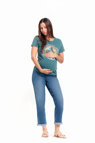 1822 Denim - 28" Maternity Boyfriend Jean w/ Bellyband in Erin