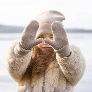 menique - Kids' Mittens Knitted Merino & Cashmere: 1-3 years / Dusty pink