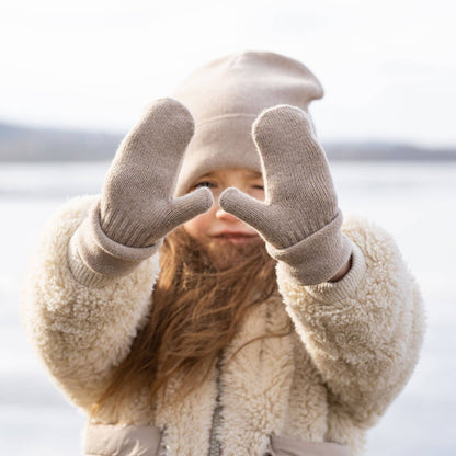 menique - Kids' Mittens Knitted Merino & Cashmere: 1-3 years / Dusty pink