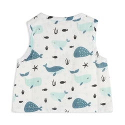 Image of Viverano Organics - Whales Baby Top + Shorts (Organic Muslin)