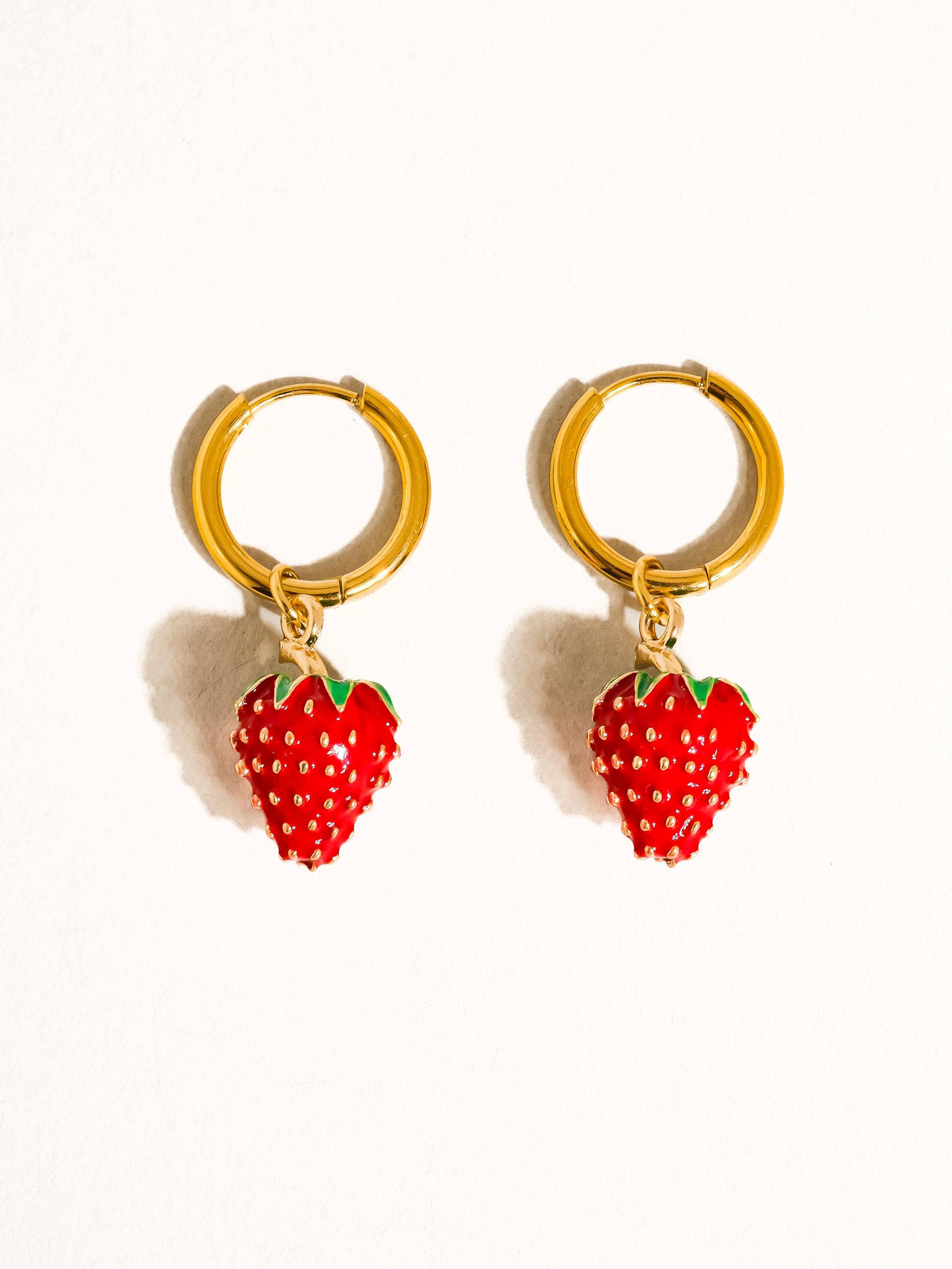 Image of Berry 18K Gold Non-Tarnish Strawberry Earring
