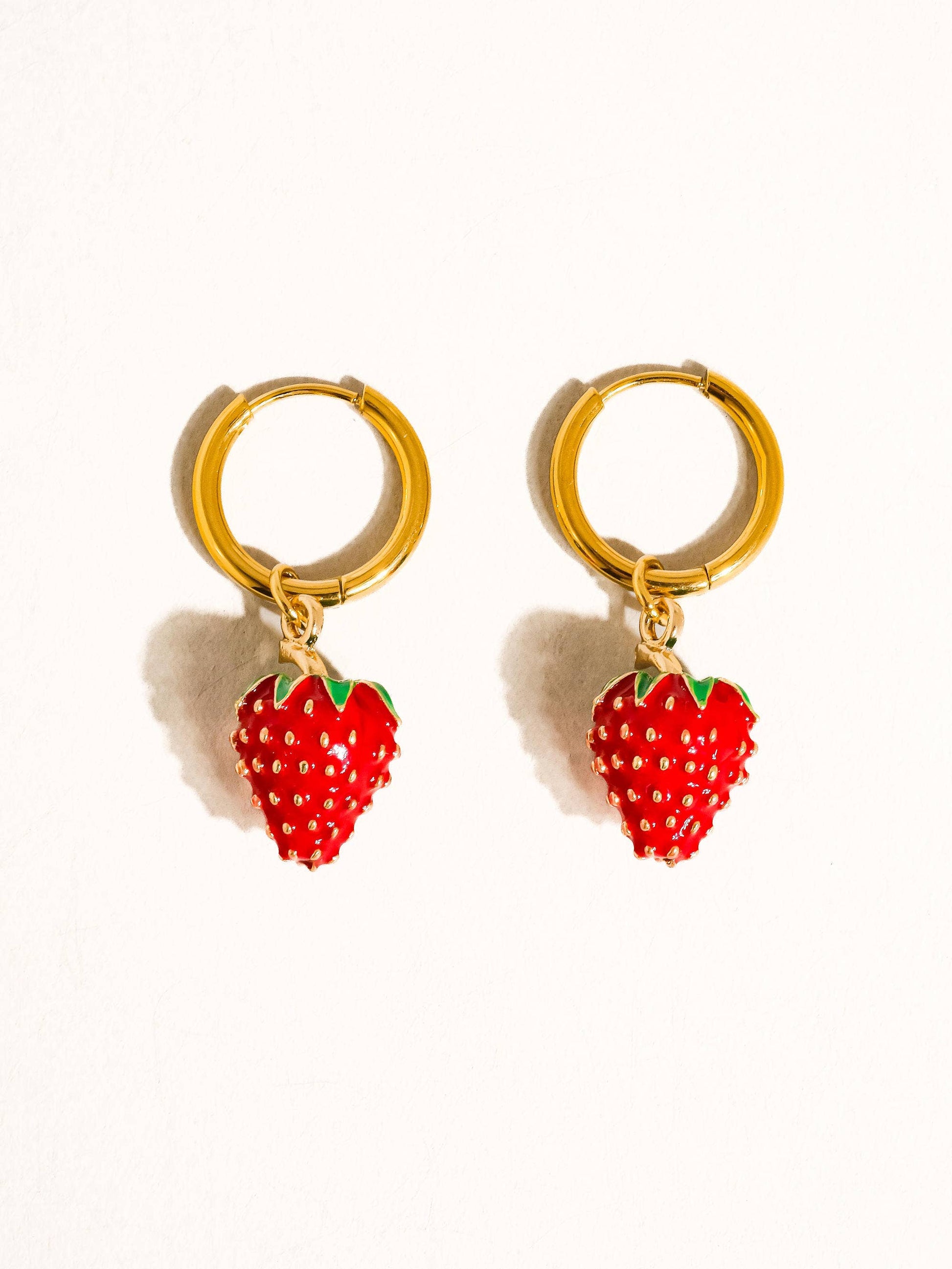 Berry 18K Gold Non-Tarnish Strawberry Earring