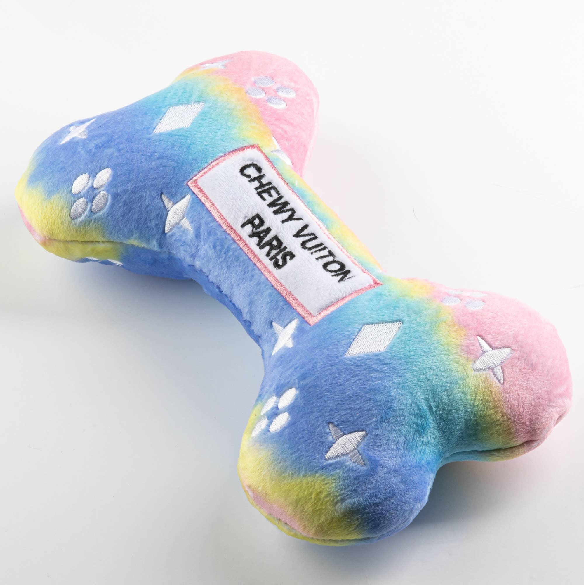 Image of Haute Diggity Dog - Pink Ombre Chewy Vuiton Bone Squeaker Dog Toy: Small / Mini
