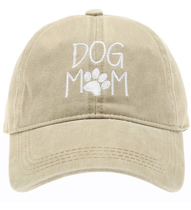 DOG MOM Embroidered Cotton Baseball Caps