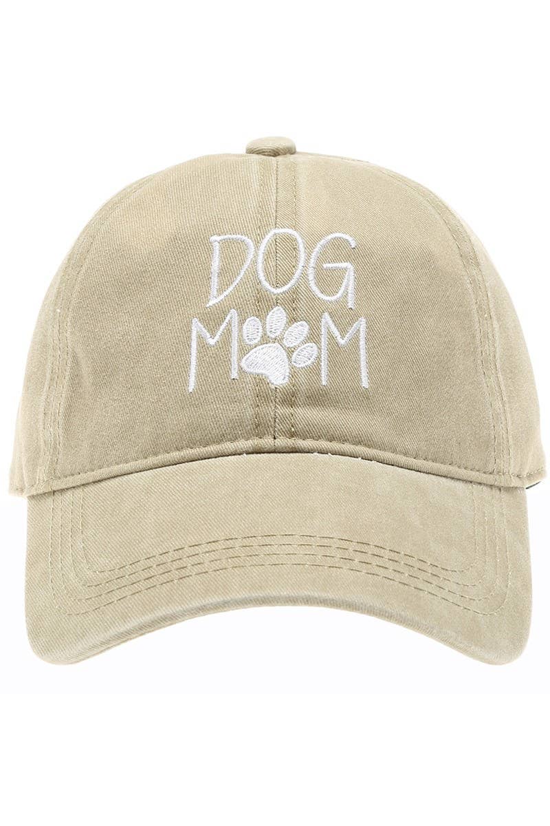Image of DOG MOM Embroidered Cotton Baseball Caps