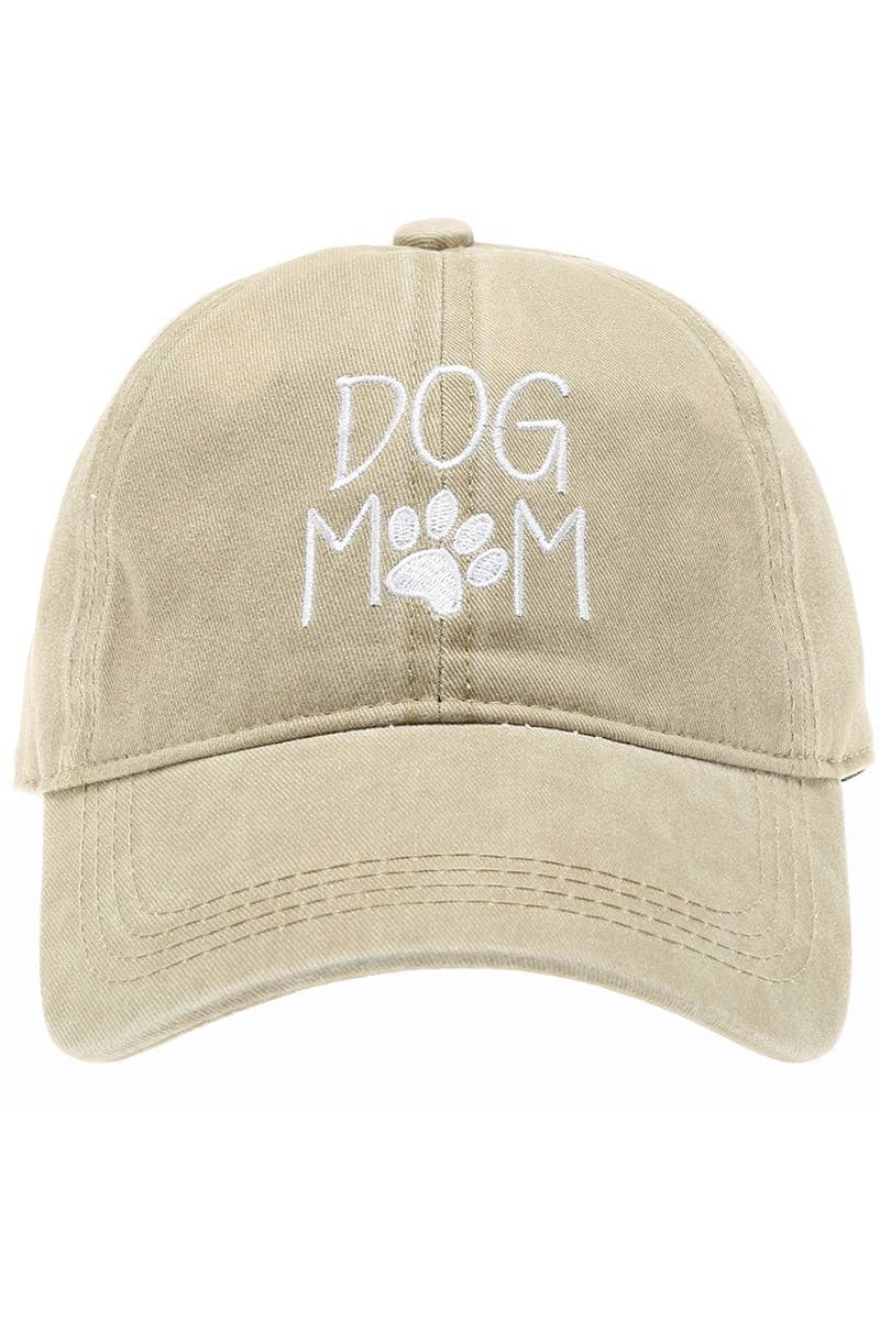 DOG MOM Embroidered Cotton Baseball Caps