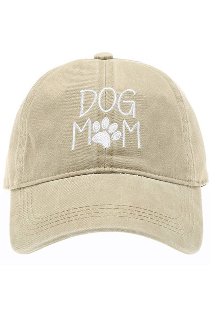 DOG MOM Embroidered Cotton Baseball Caps