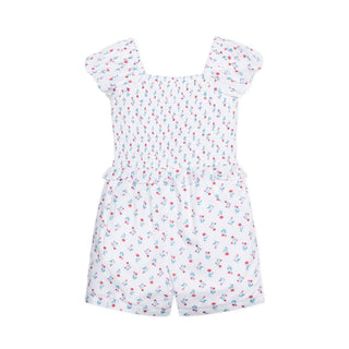 Hope and Henry - Organic Puff Sleeve Smocked Romper