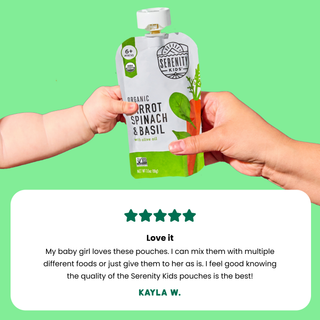 Serenity Kids Organic Carrot, Spinach & Basil with Organic Olive Oil Pouch
