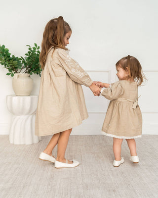 Viverano Organics - Isabel Floral Embroidered Linen Dress (Organic Cotton)