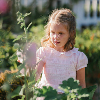 Hope and Henry - Organic Puff Sleeve Smocked Party Dress