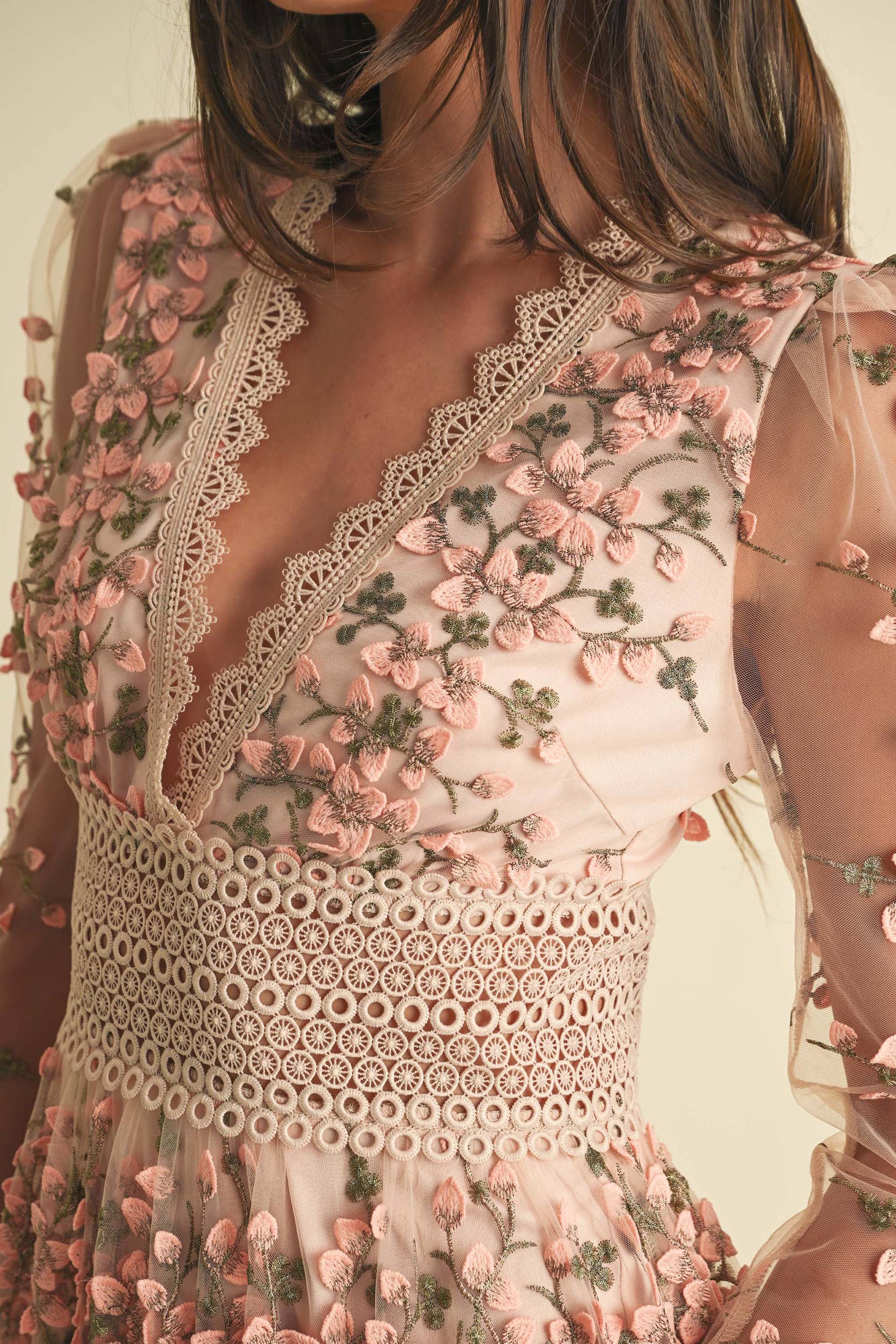 Image of Floral Lace Mini Dress