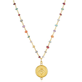 Rainbow Bee Charm Necklace