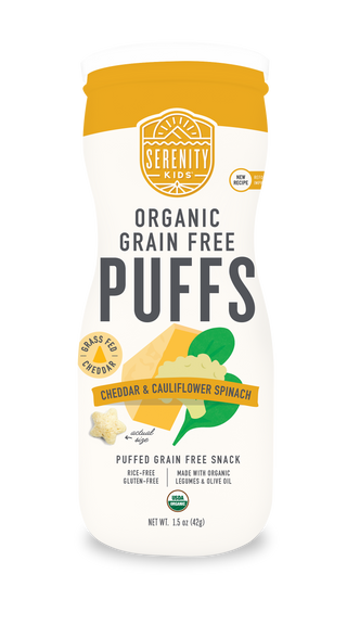 Serenity Kids Cheddar & Cauliflower Spinach Organic Grain Free Puffs