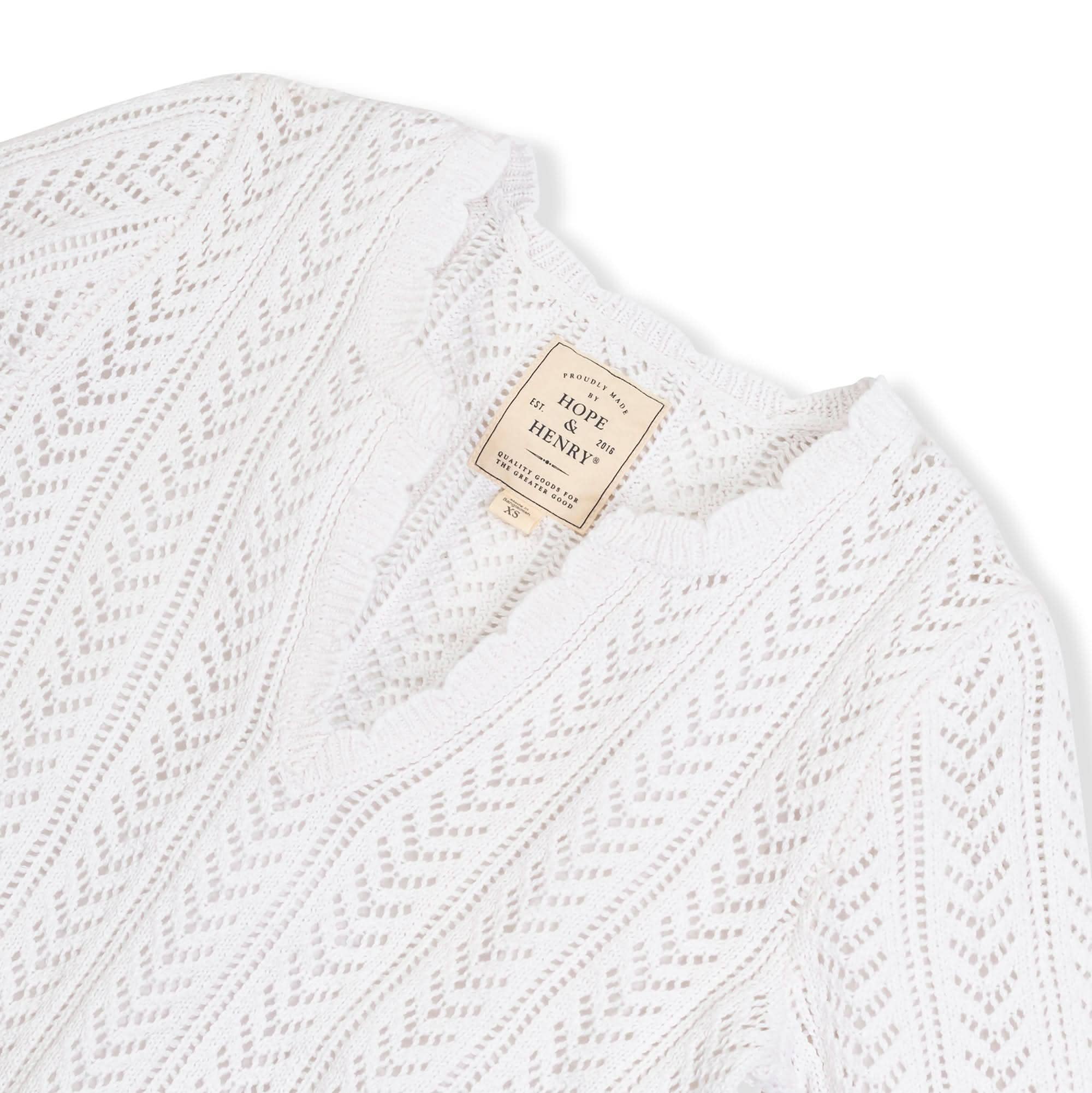 Image of Hope and Henry - V-Neck Pointelle Sweater