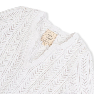 Hope and Henry - V-Neck Pointelle Sweater