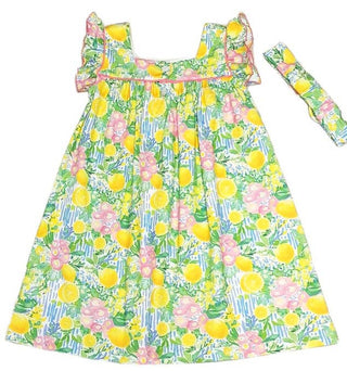 Marco and Lizzy - Positano Leons print Girl's ruffle dress