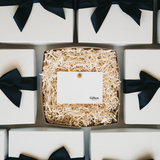 White Gift Box + Crinkle Paper + Ribbon Set: 6x6x3