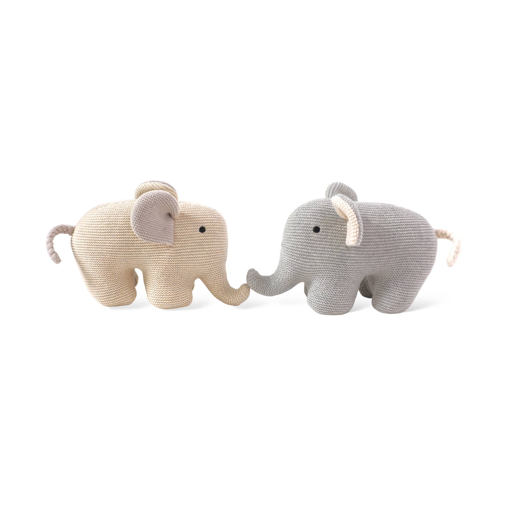 Image of Elephant Knit Animal Soft Baby Toy