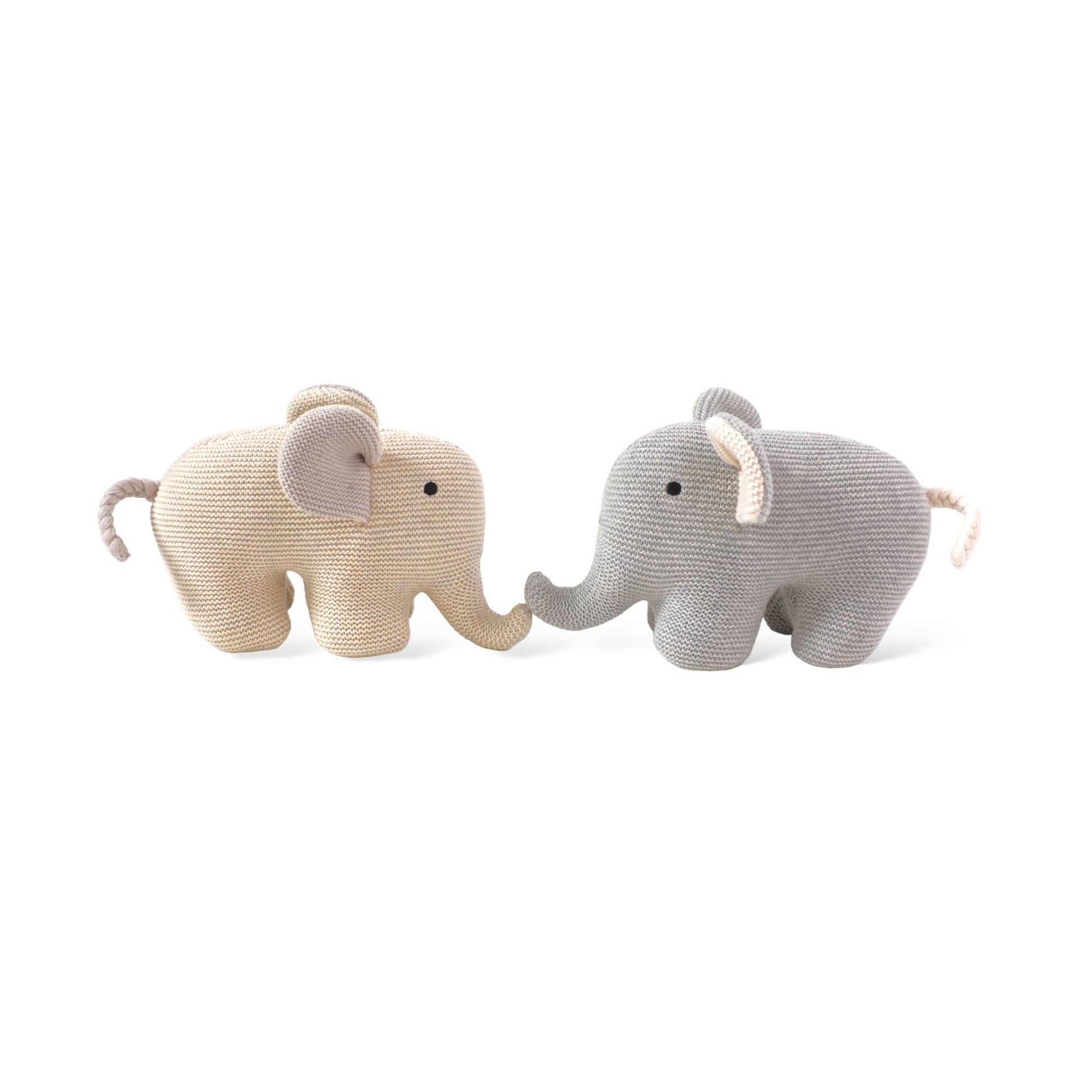 Elephant Knit Stuffed Animal Soft Baby Toy (Organic Cotton)