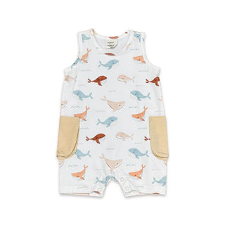 Whales Pocket Baby Romper