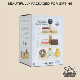 Le Toy Van - Wooden Toy Cake Stand & Selection of 7 Eco-Friendly Treats