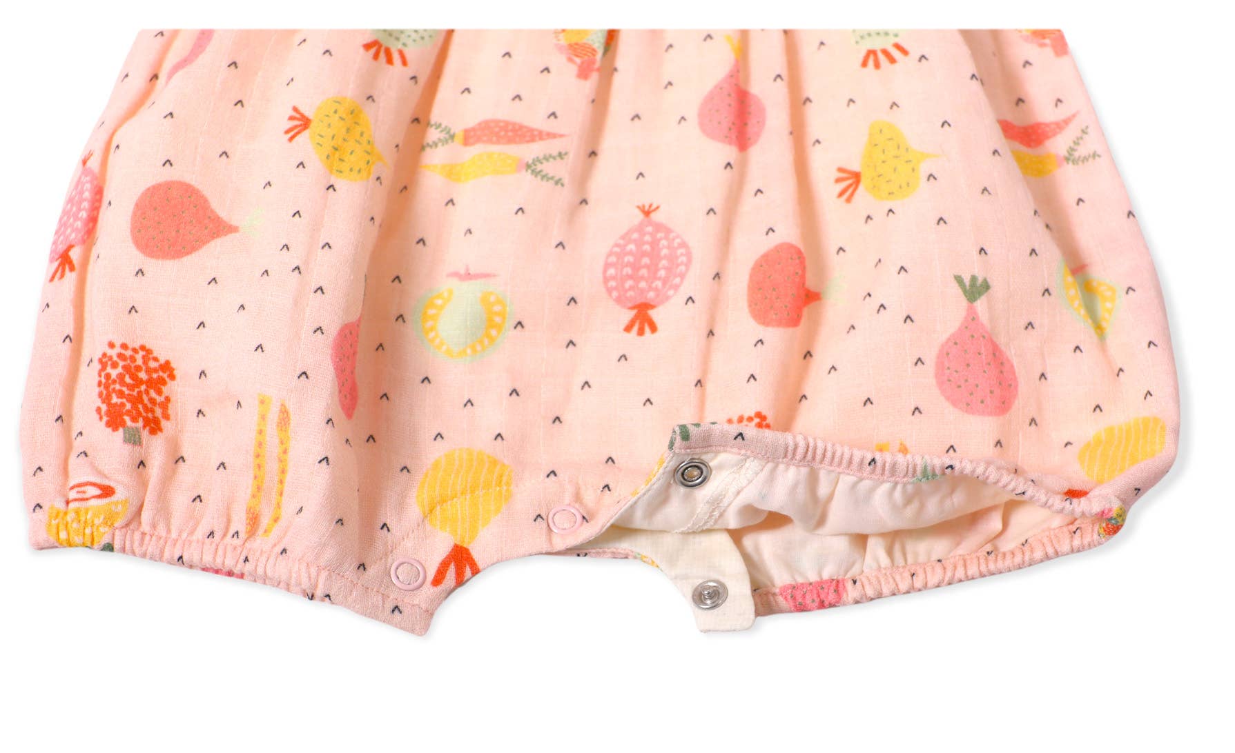 Viverano Organics - Veggie Ruffle & Flutter Baby Short Romper (Organic Muslin)