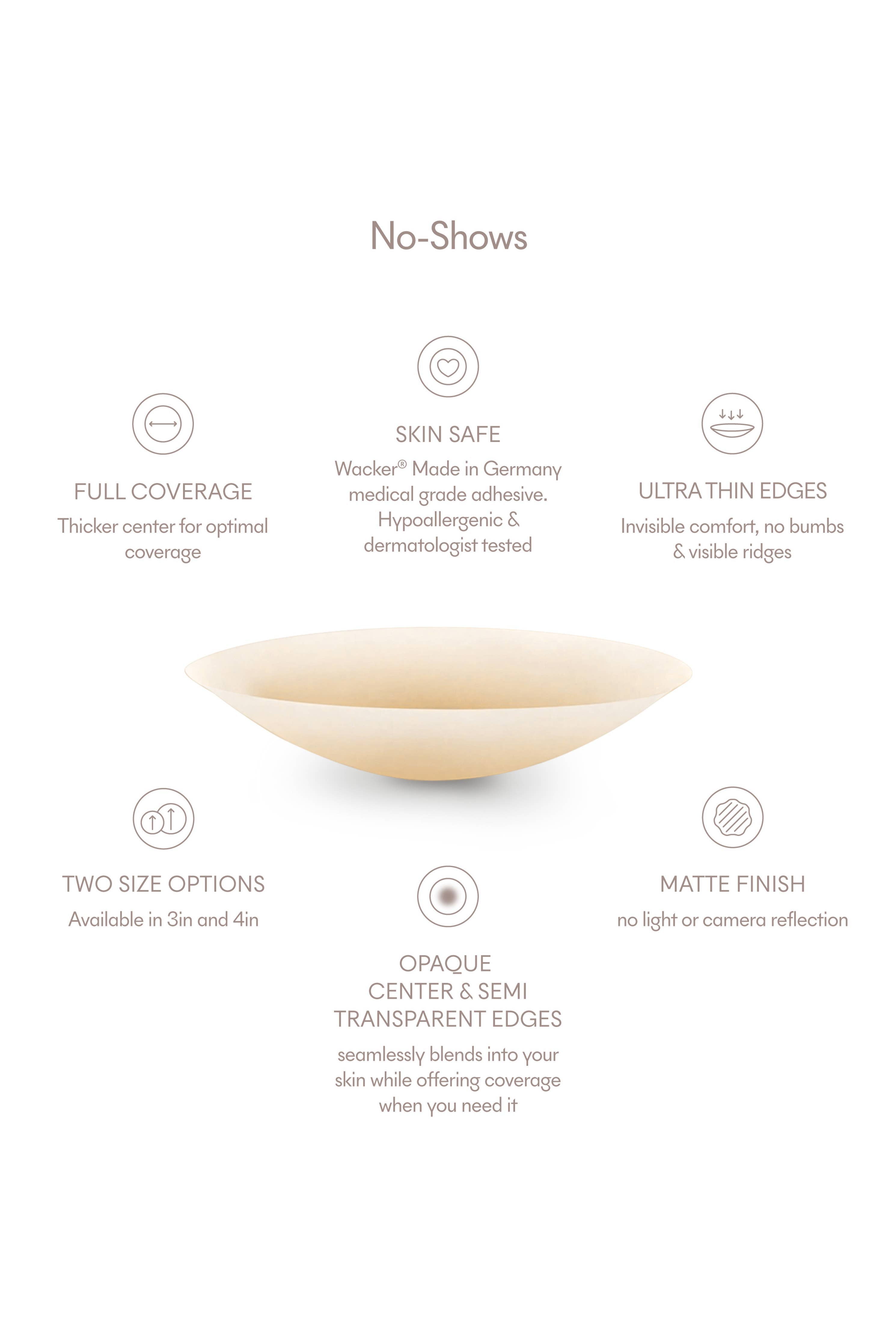 NOOD - No-Show (Round) | Reuasble Adhesive Nipple Covers: 4in. / No 3 Buff