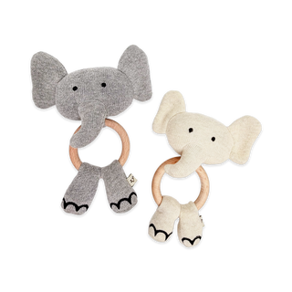 Viverano Organics - Elephant - Organic Stuffed Animal Baby Ring Rattle