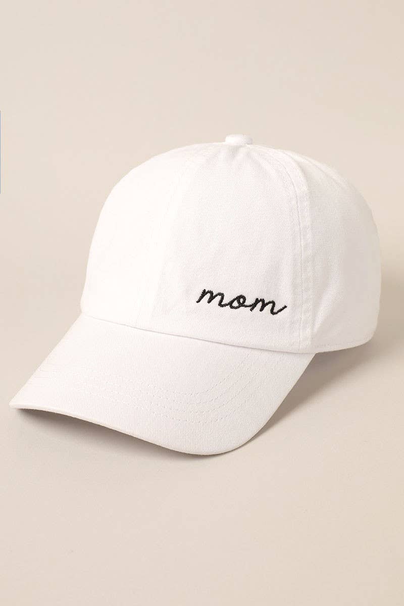 Image of Embroidery Washed Cotton Baseball Mom Hat Cap