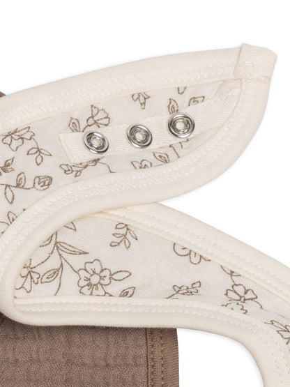 Colored Organics - Organic 2-Pack Muslin Bibs - Pip Floral Ivory + Taupe