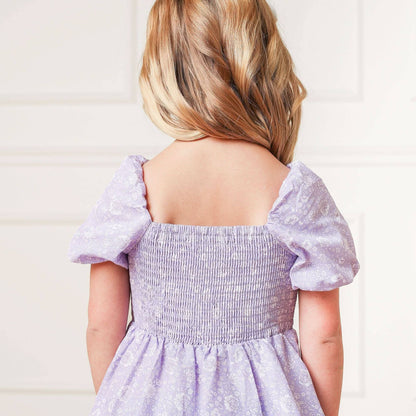 Smocked Bubble Sleeve Dress