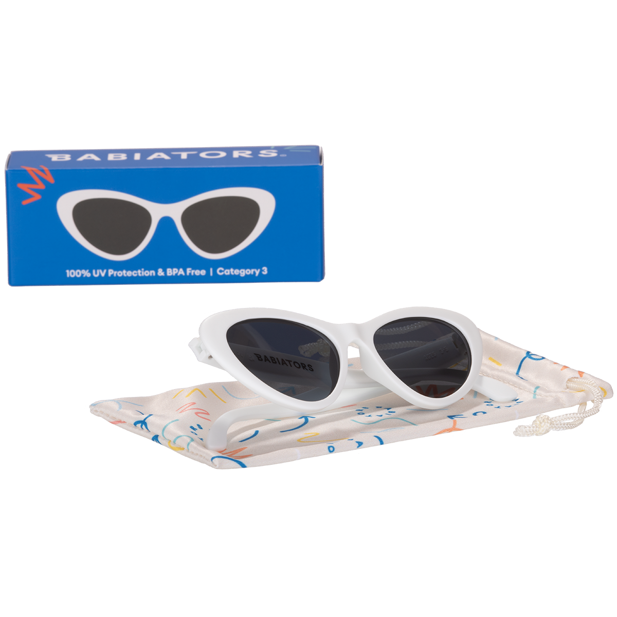 Image of Babiators - Wicked White Kids Cat-Eye Kids Sunglasses ( UV Protection)